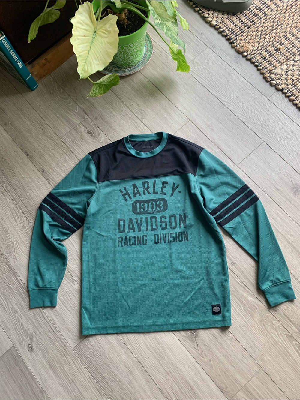 Harley-Davidson Teal & Black Racing Long Sleeve Shirt